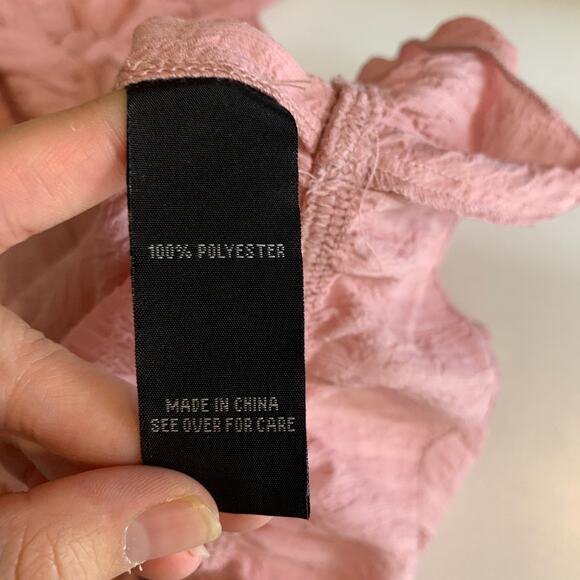 BCX Top Womens S Small Peony Pink Cold Off Shoulder Drawstring Waist Tie Peplum - Picture 12 of 15